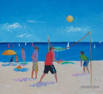 Volleyball plage impressionniste Peinture à l'huile